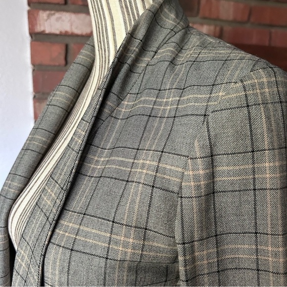 Aritzia Babaton Power Open Front Blazer Glen Plaid in Gray Sz 4 - Picture 6 of 11